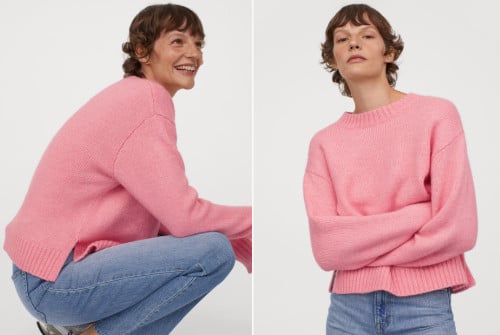 Pull en tricot rose bubblegum de chez H&M