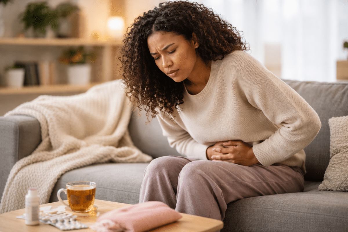 Femme avec des régles douloureuses