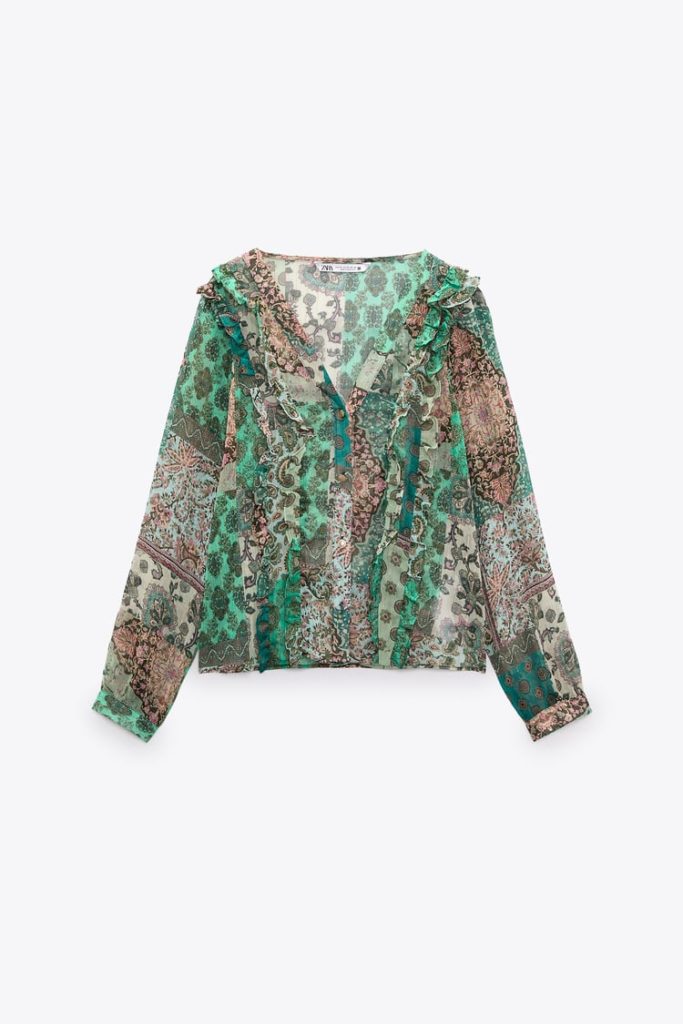 A patchwork blouse from Zara for spring 