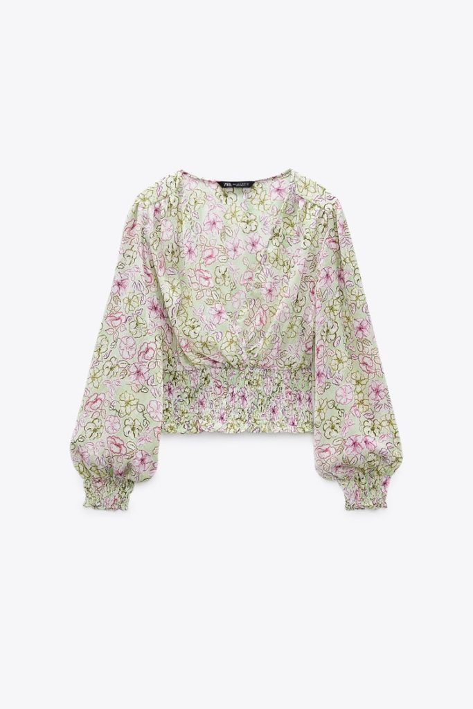 A floral blouse from Zara for spring