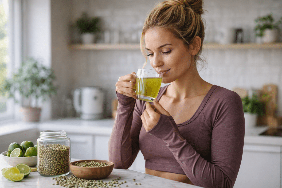 Femme qui veut perdre du poids grâce au café vert