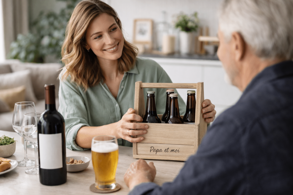 Un coffret de bières ou une belle bouteille