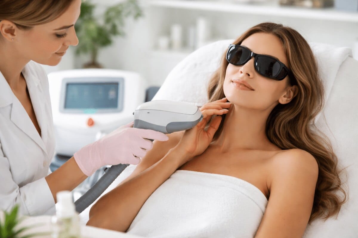 Séance d’épilation laser