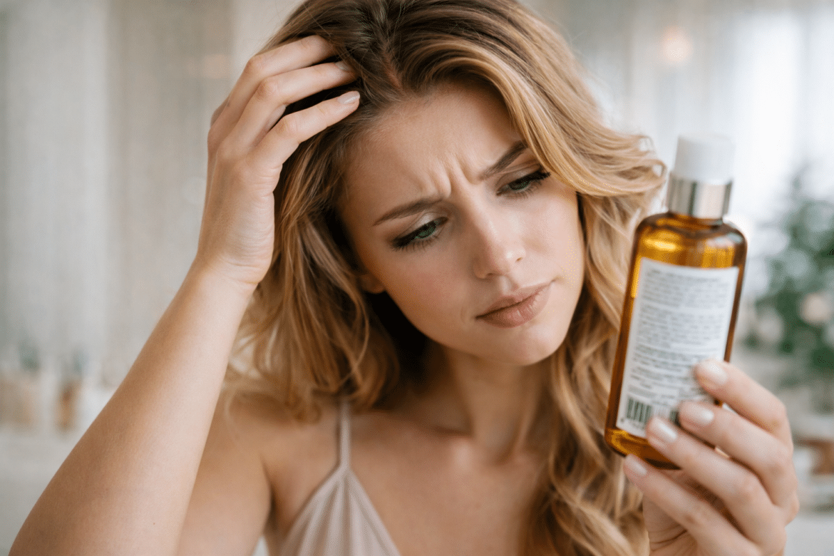 Regardez la formule avec un œil cuir chevelu