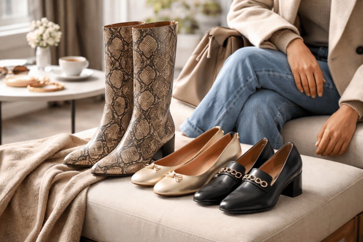 Paires de chaussures repérées chez Jonak, Mango et Promod