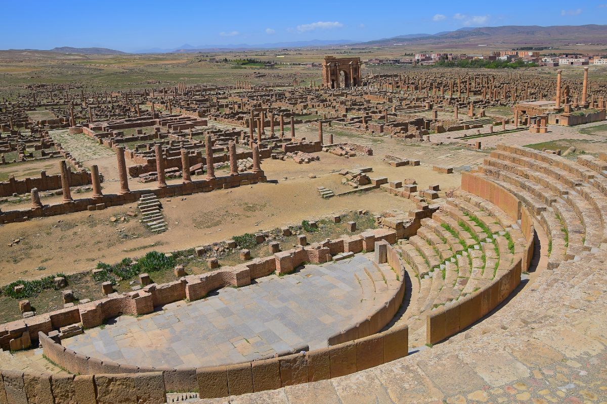 Les ruines romaines de Timgad en Algérie
