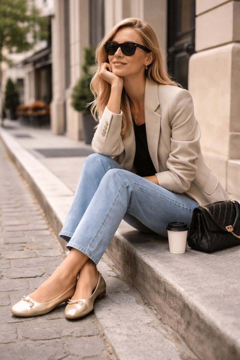 Ballerines dorées