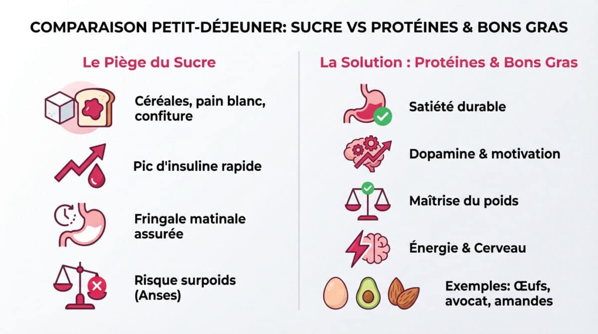 Sucre VS protéines pour le petit-déjeuner