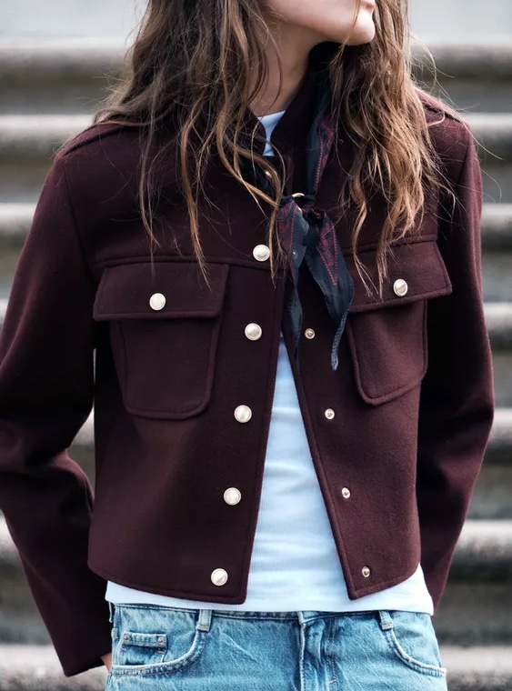 Veste bordeaux de chez Zara