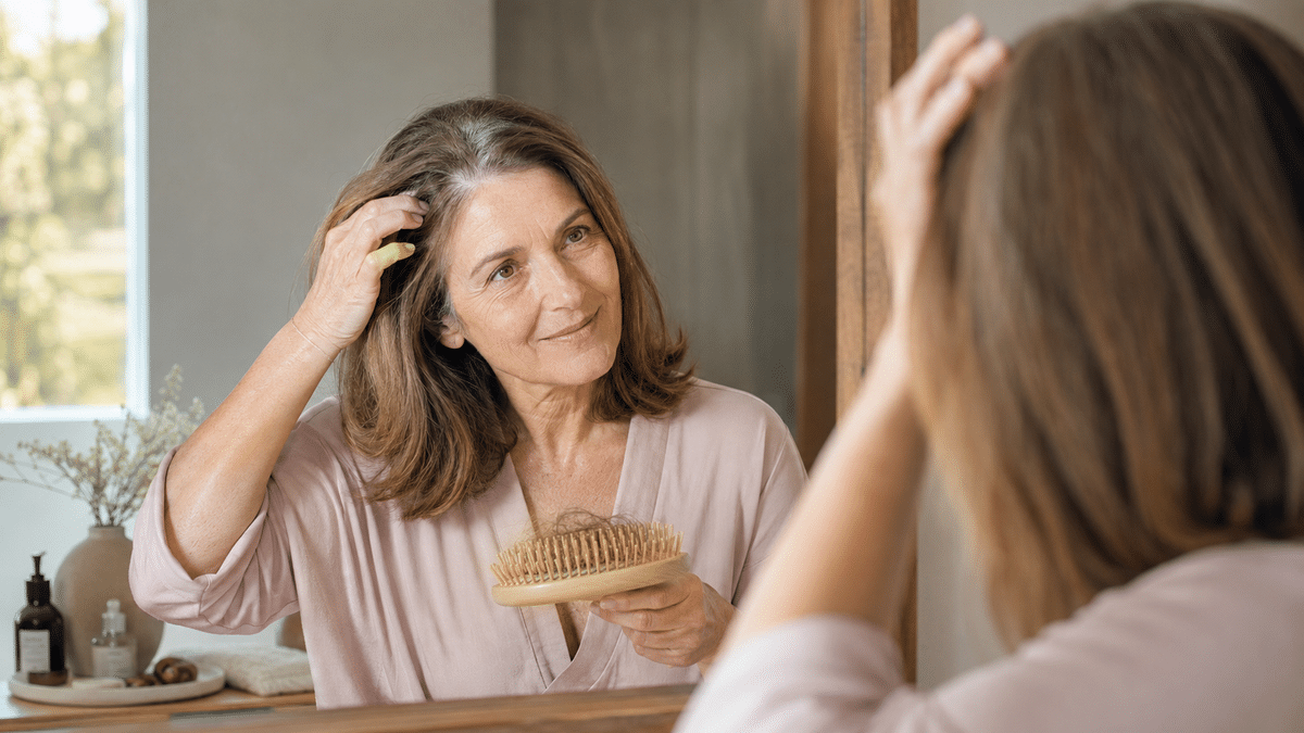 Les cheveux peuvent tomber davantage à la ménopause