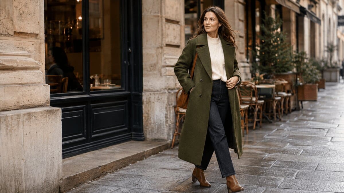 Le vert olive est la couleur incontournable de cet hiver
