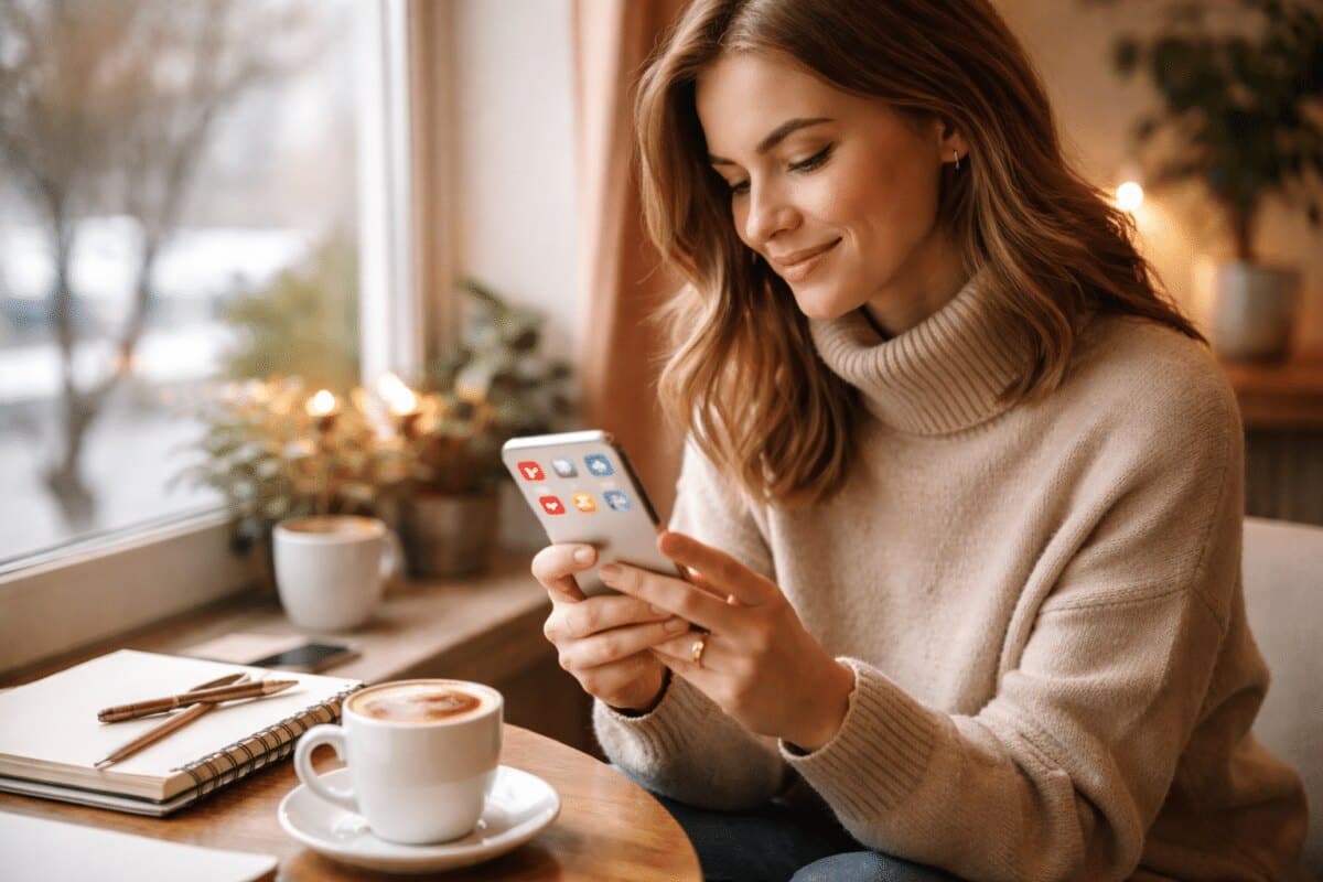 Femme sur un site de rencontre