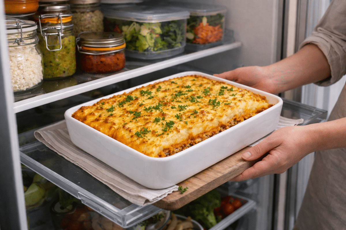 Parmentier aux carottes dans le réfrigérateur