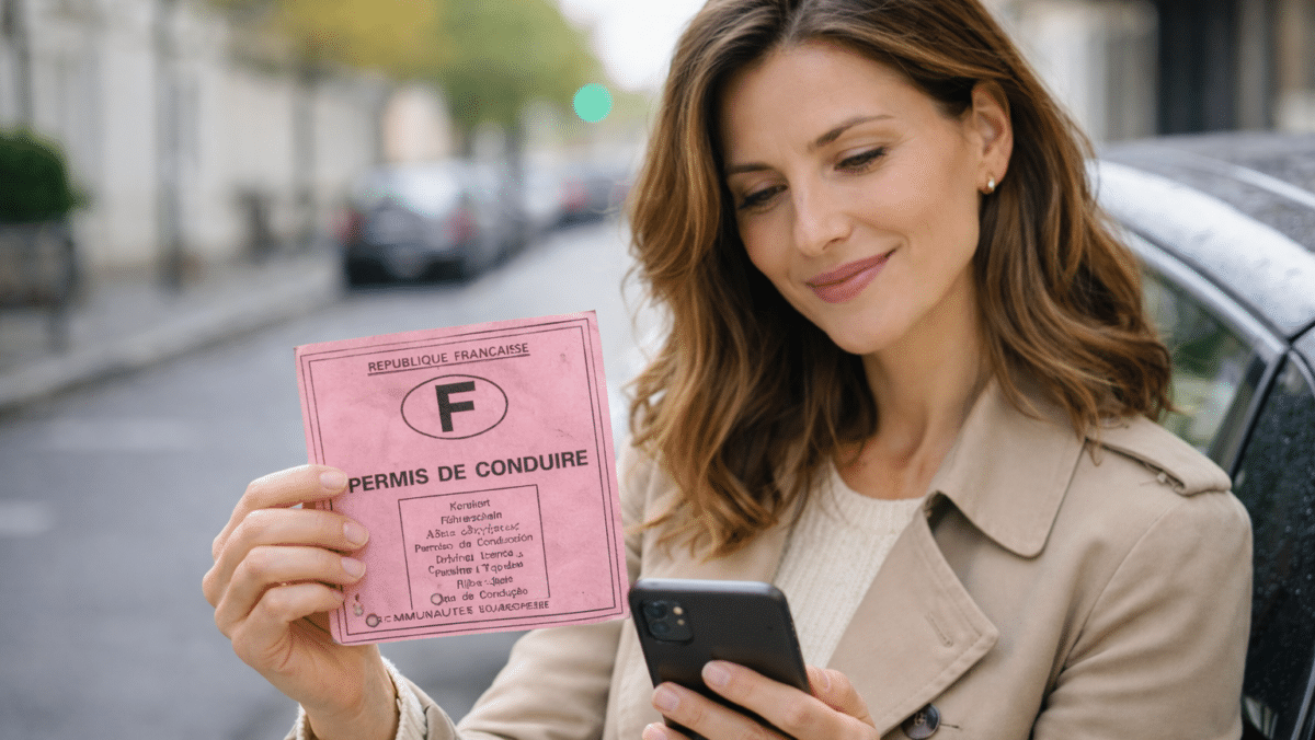 Permis de conduire papier rose