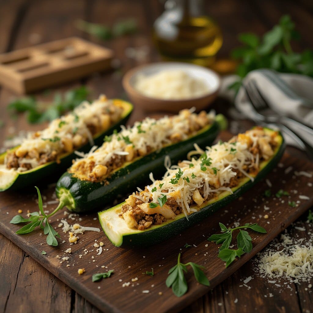 Courgettes farcies &agrave; l'italienne