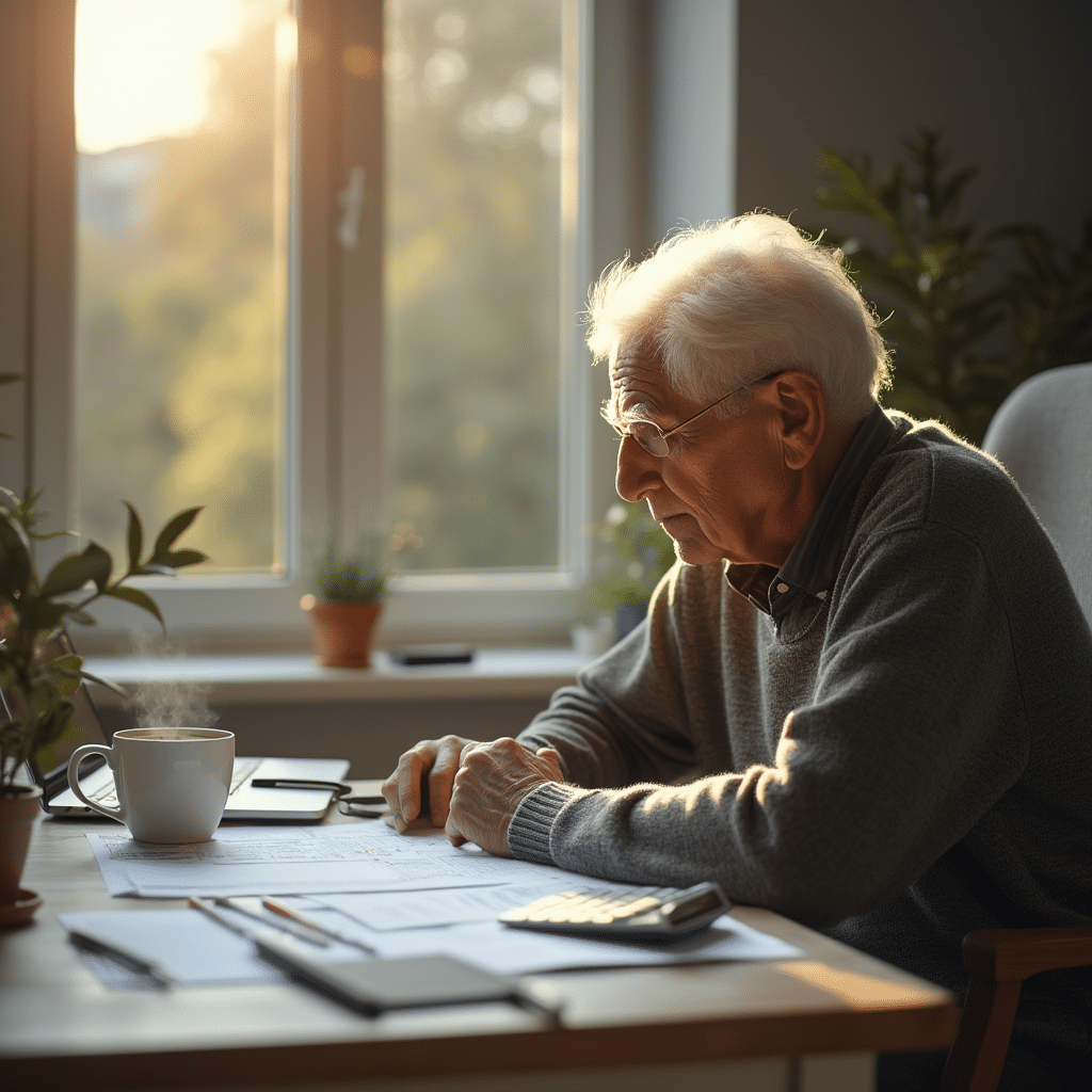 Homme seul à la retraite