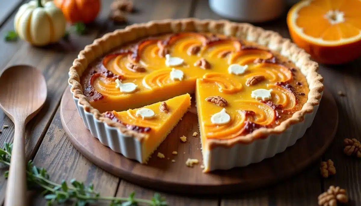 Recette quiche au potiron et chèvre