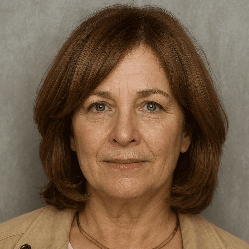 Femme de 50 ans avec un carré italien