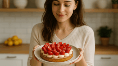 Sablé breton aux fraises