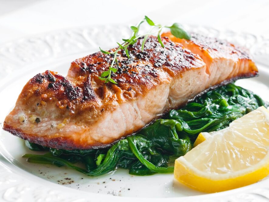 Saumon aux épinards