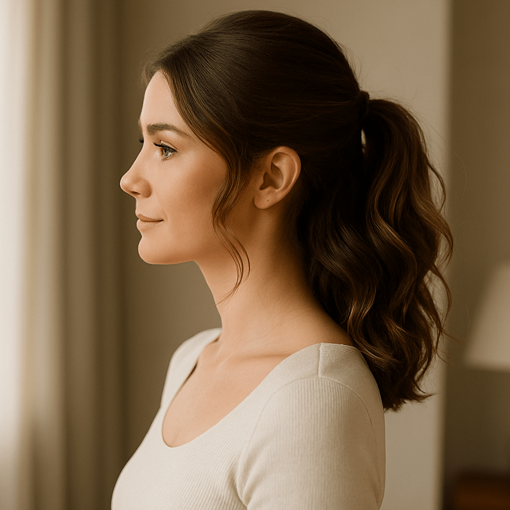 Demi-queue de cheval wavy