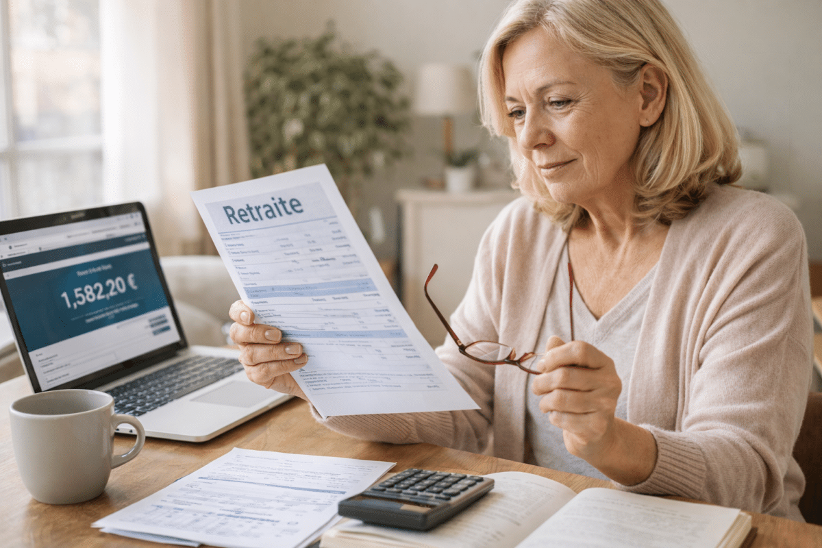 Femme qui étudie sa pension de retraite