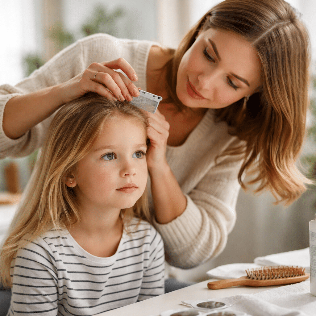 Contrôle des poux dans la salle de bain