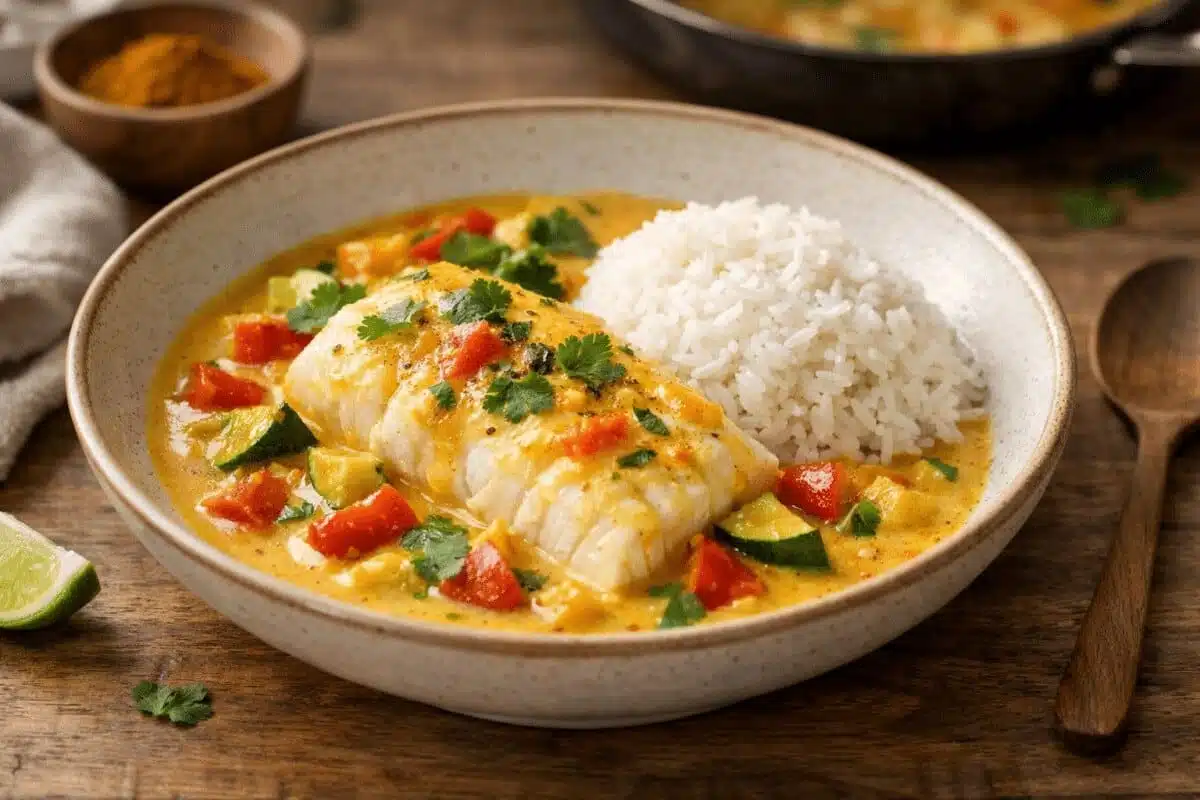 Curry de cabillaud