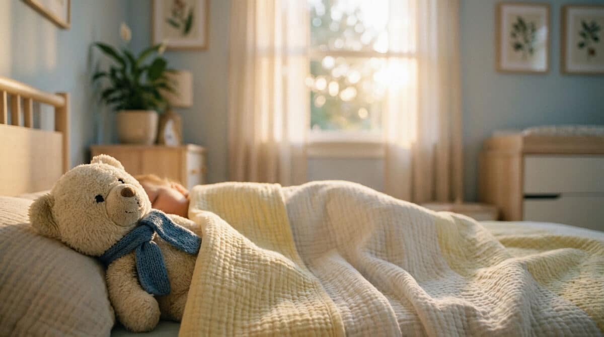 Enfant qui fait une sieste dans son lit