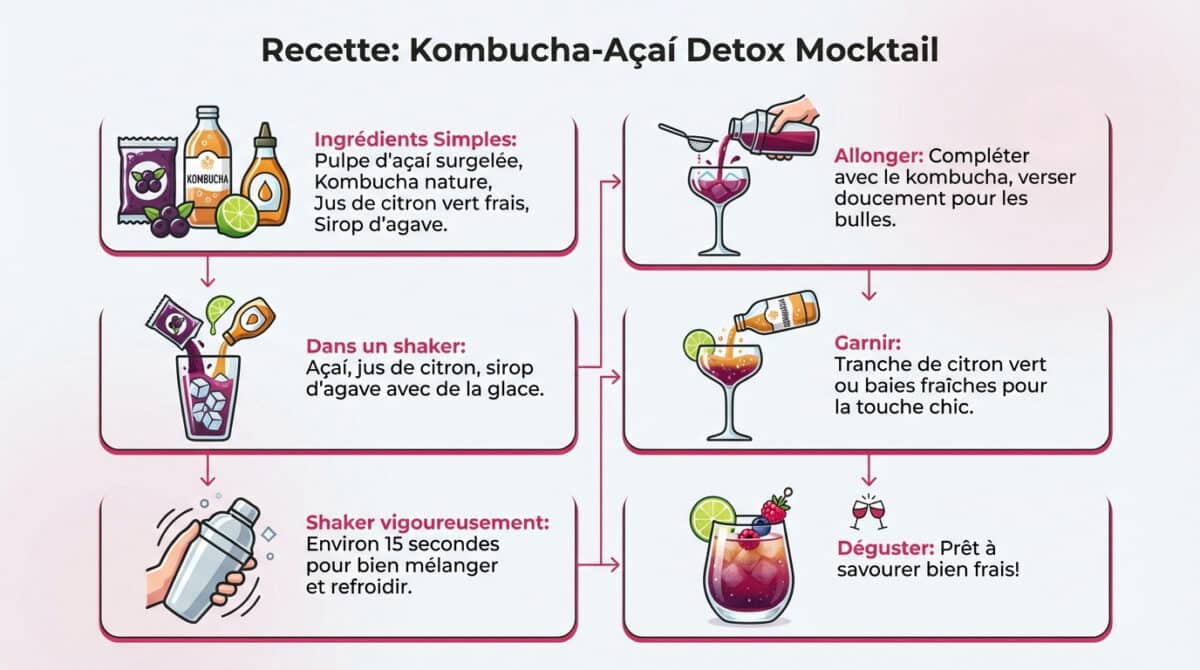 Mocktail détox kombucha-açaí