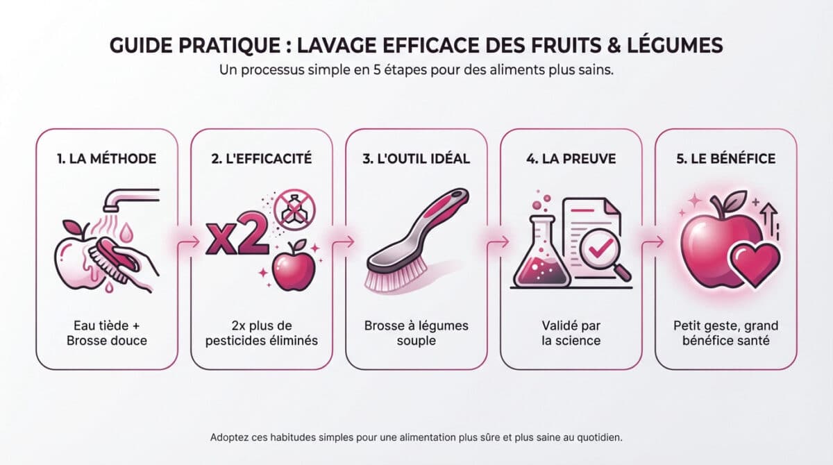 Lavage efficace des fruits et légumes