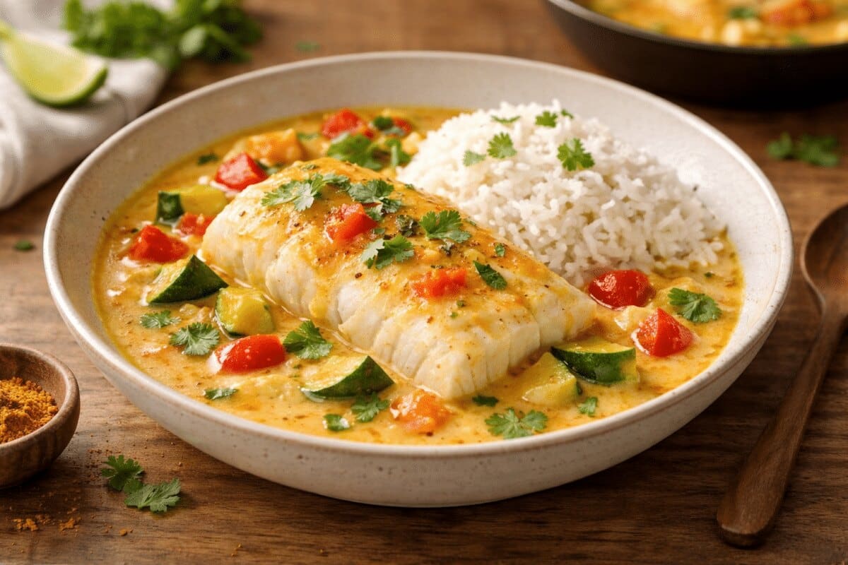 Recette du curry de cabillaud