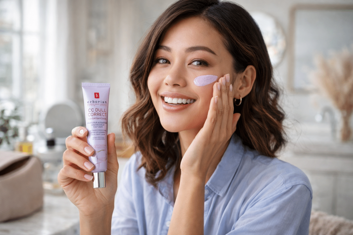 Application de crème Erborian en douceur