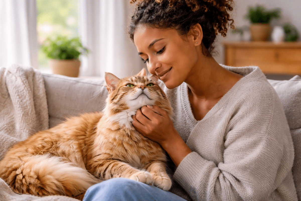 Un chat heureux au quotidien