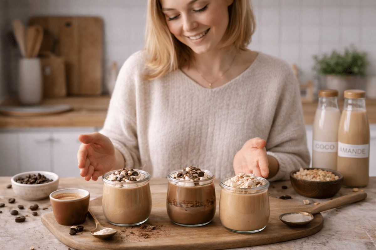 Variantes de crème dessert au café