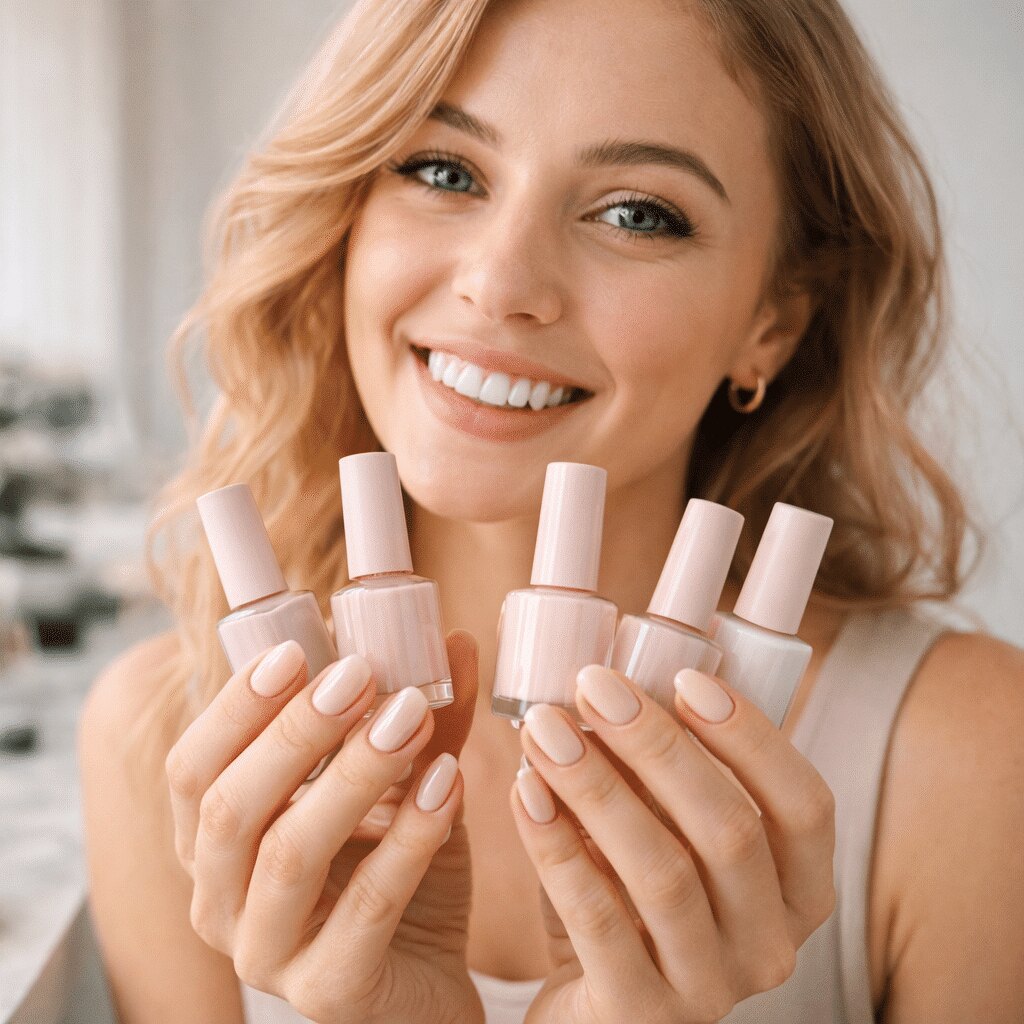 Soins des ongles avec teintes nude