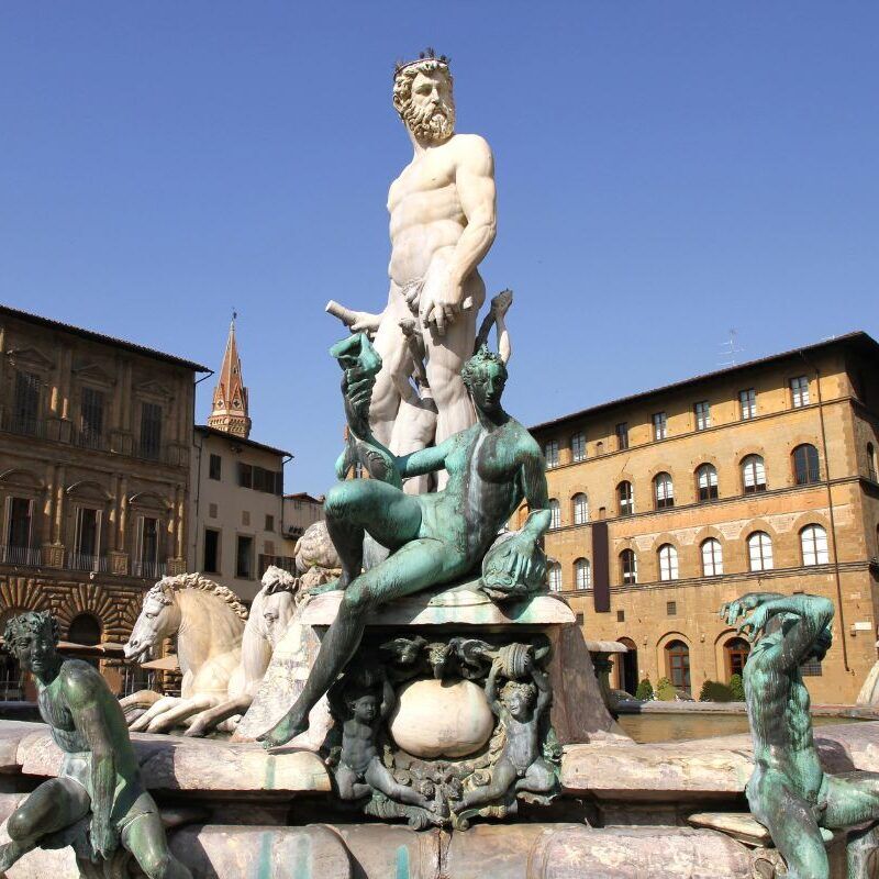 Fontaine de Neptune sur la Piazza della Signoria à Florence en Italie.