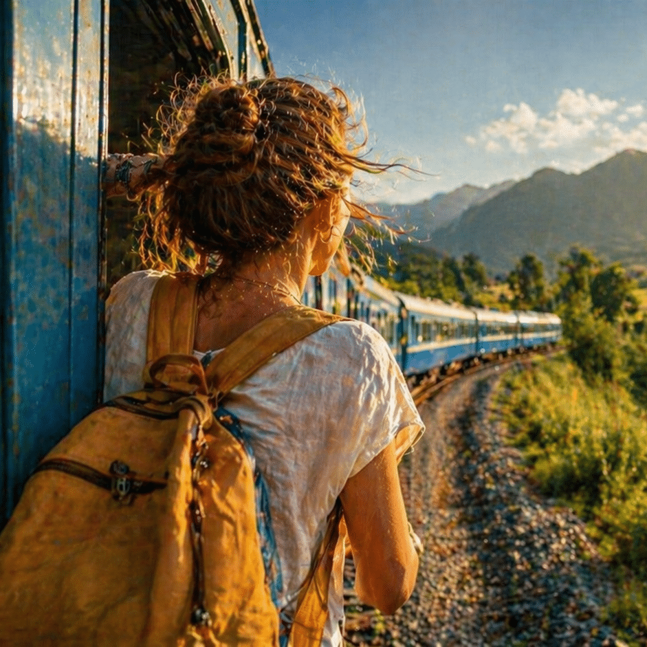 Voyage au coucher du soleil dans la vallée