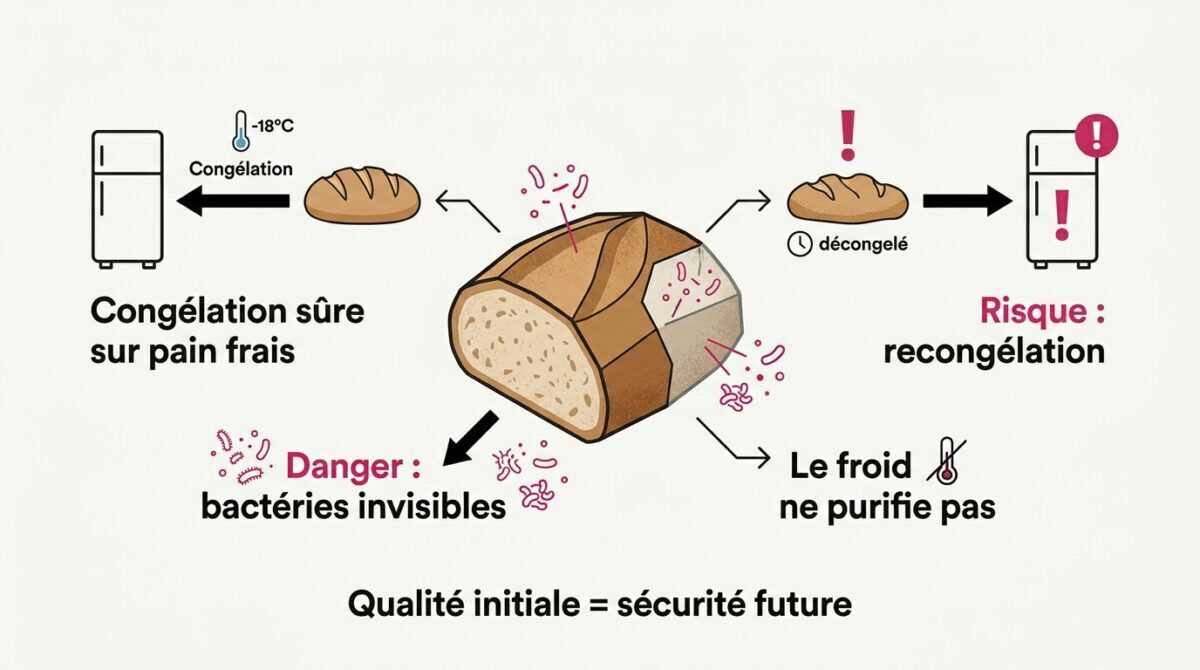 Risques de prolifération bactérienne lors de la congélation du pain