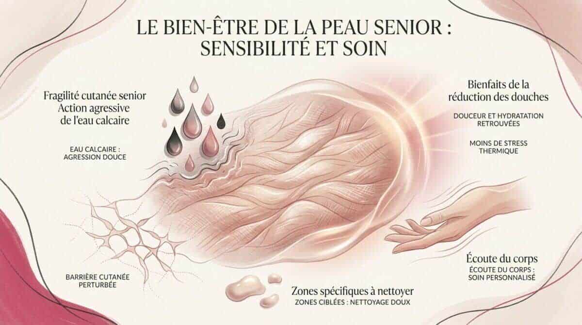 Femme senior prenant soin de sa peau mature