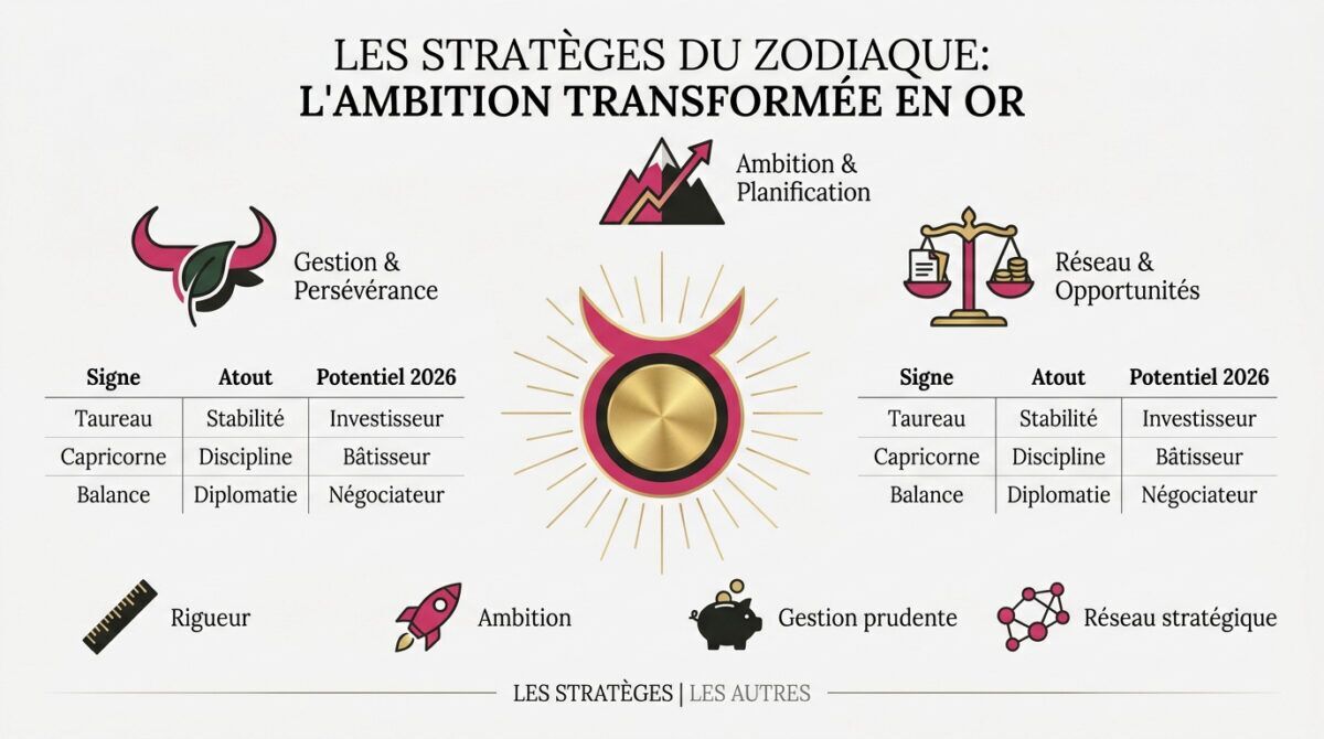 Représentation symbolique de la réussite financière et de l'astrologie pour les signes de terre et d'air
