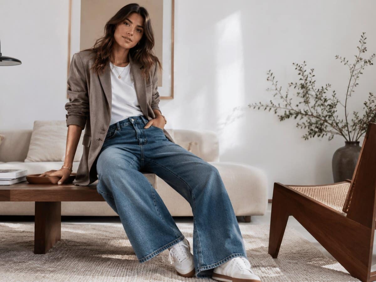 Le jean large Mango