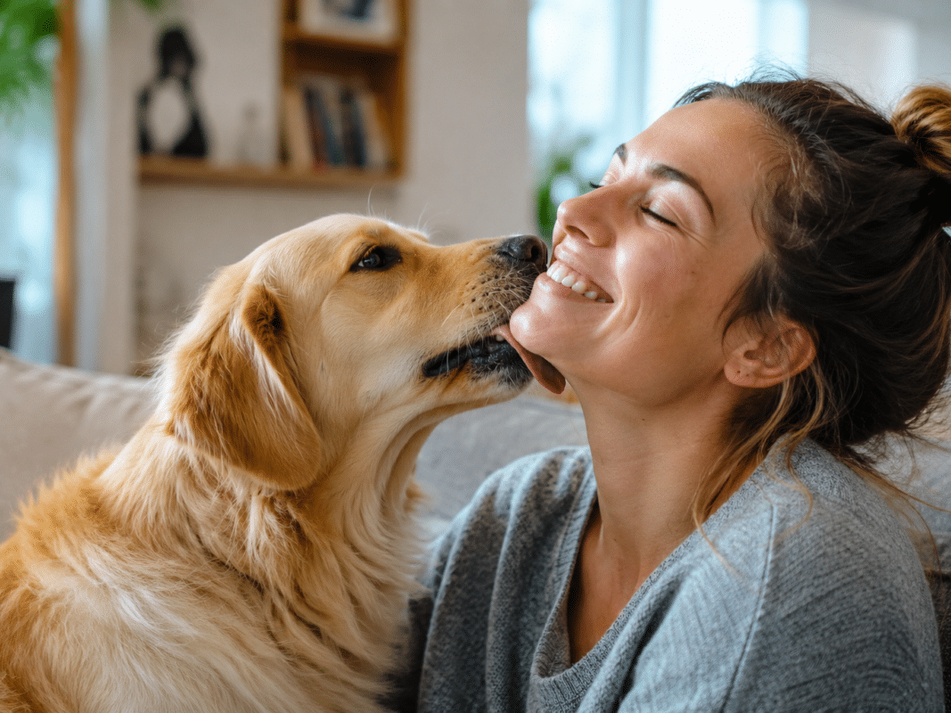 Le léchage du visage est perçu comme un bisou