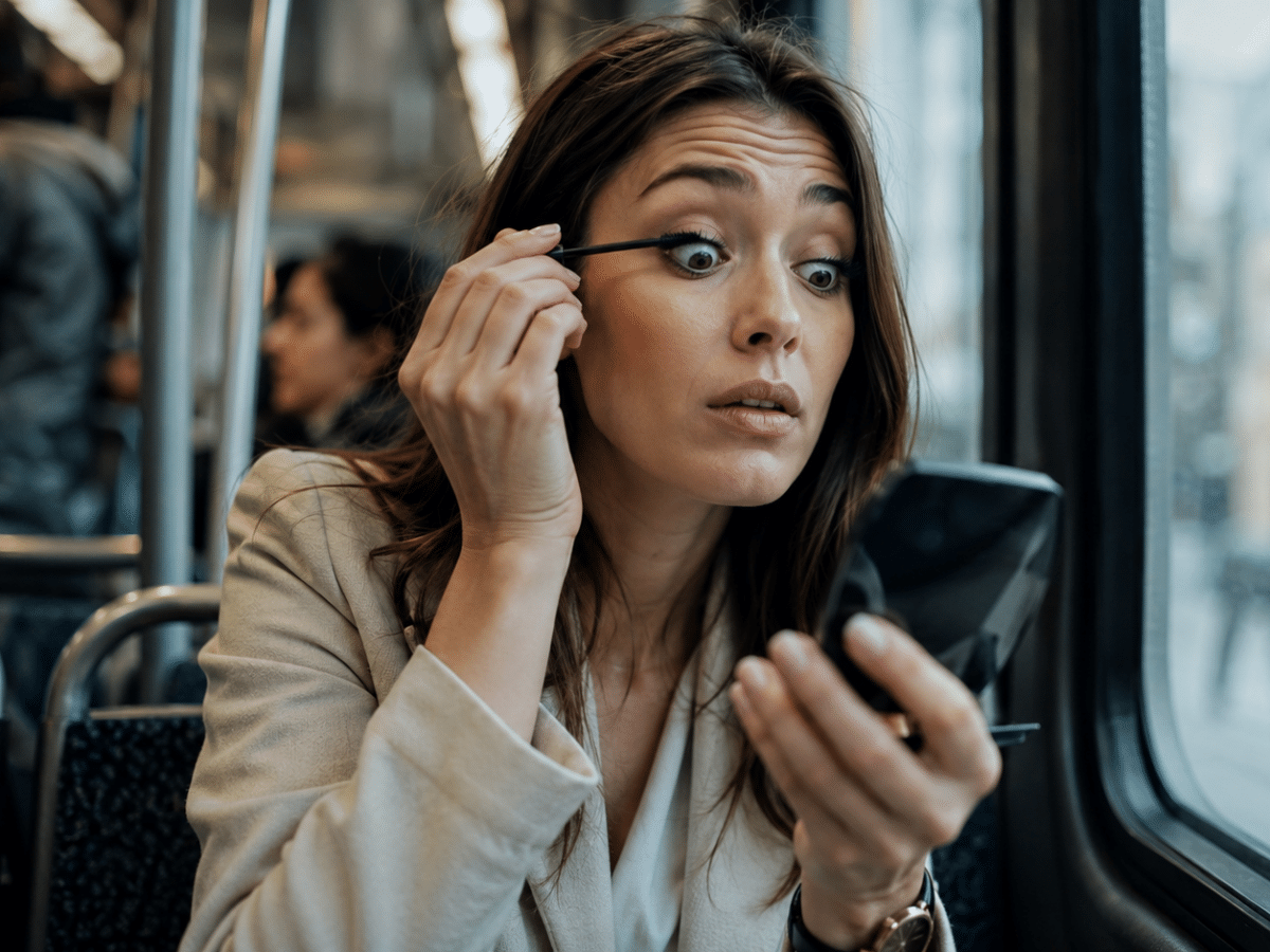 Se maquiller dans les transports