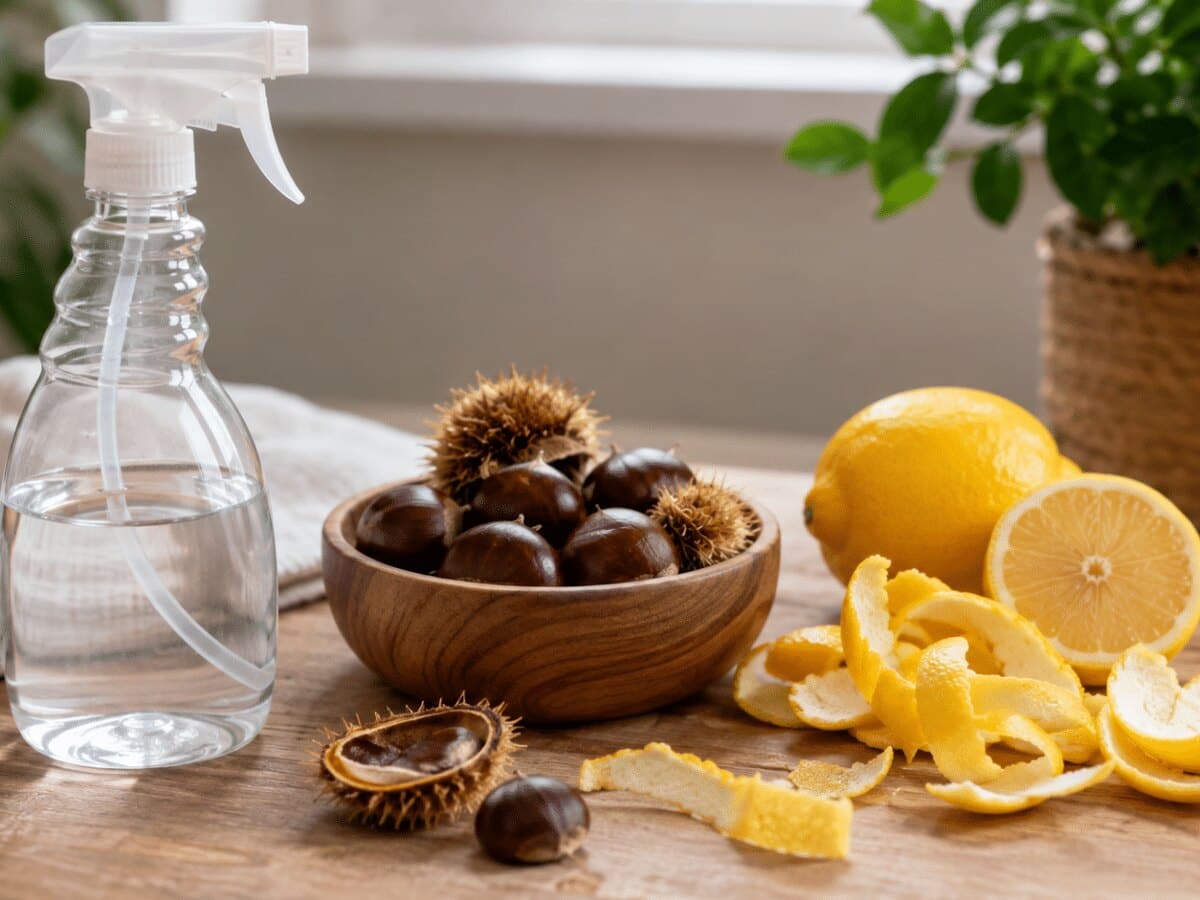 Vinaigre blanc, marrons et agrumes