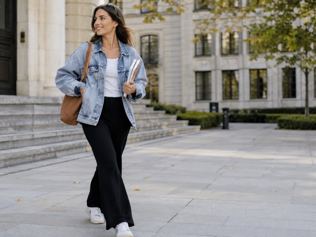 Veste en jean oversize de chez Mango