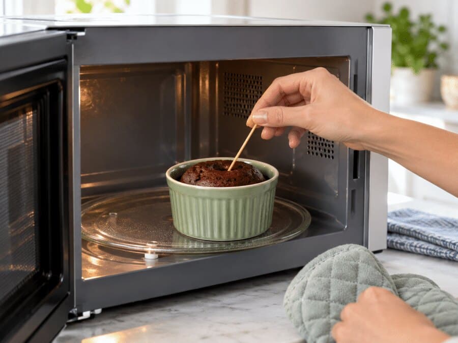Tester la cuisson du gâteau au micro-ondes